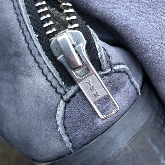 Felmini Anthropologie Over The Knee Fold Over Gray Grey Leather Boots 11/42 - Picture 14 of 17